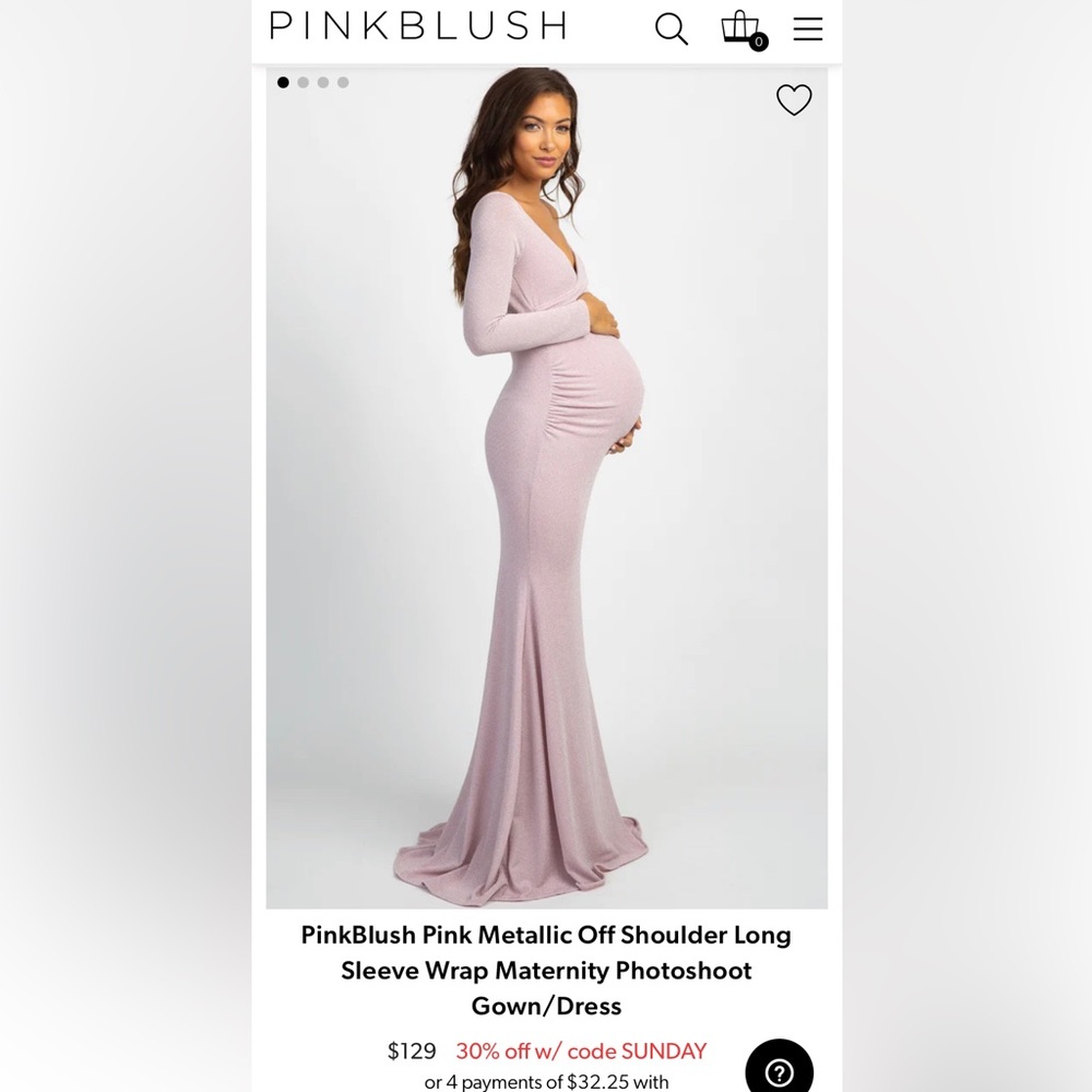 Pinkblush Pink Metallic Off Shoulder Maxi Dress